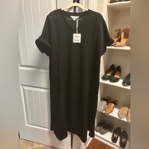 Davi & Dani scuba knit midi dress with pockets